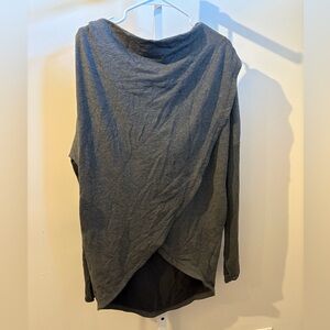 Athleta Purana Wrap Sweatshirt in heather gray.